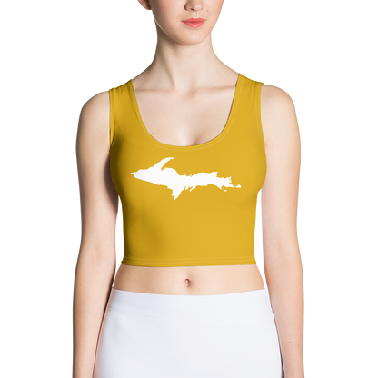 Michigan Upper Peninsula Crop Tank (w/ UP Outline) | Gold