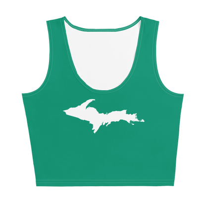 Michigan Upper Peninsula Crop Tank (w/ UP Outline) | Emerald Green