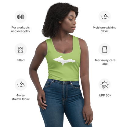 Michigan Upper Peninsula Crop Tank (w/ UP Outline) | Gooseberry Green