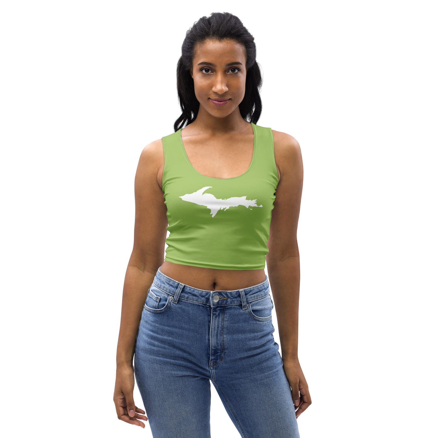 Michigan Upper Peninsula Crop Tank (w/ UP Outline) | Gooseberry Green