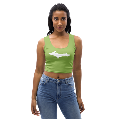 Michigan Upper Peninsula Crop Tank (w/ UP Outline) | Gooseberry Green