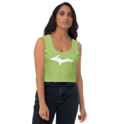 Michigan Upper Peninsula Crop Tank (w/ UP Outline) | Gooseberry Green