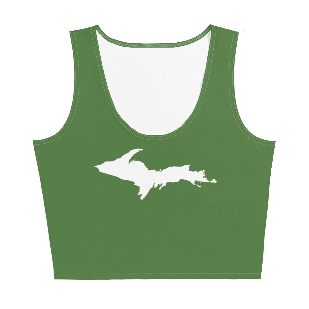 Michigan Upper Peninsula Crop Tank (w/ UP Outline) | Pine Green