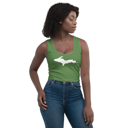 Michigan Upper Peninsula Crop Tank (w/ UP Outline) | Pine Green