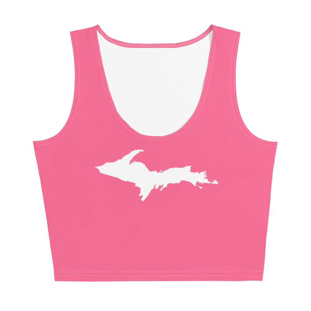 Michigan Upper Peninsula Crop Tank (w/ UP Outline) | Rhodochrosite Pink