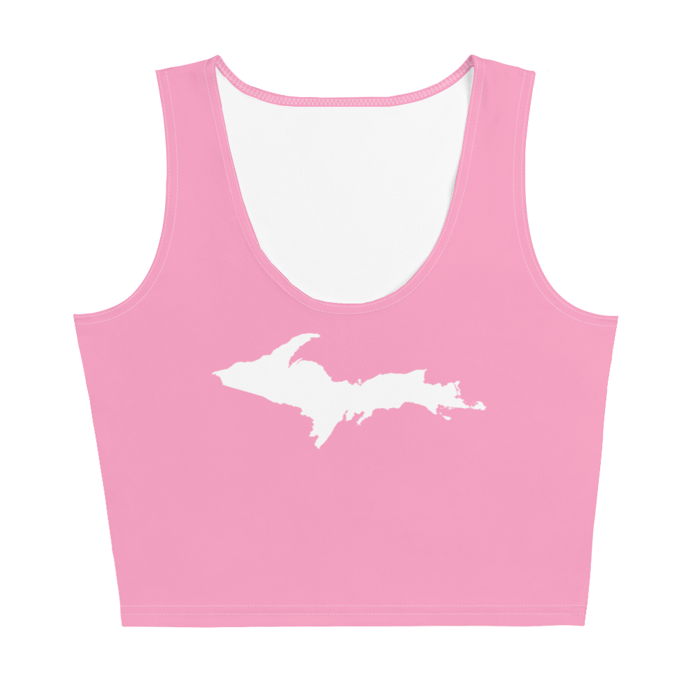 Michigan Upper Peninsula Crop Tank (w/ UP Outline) | '67 Caddie Pink