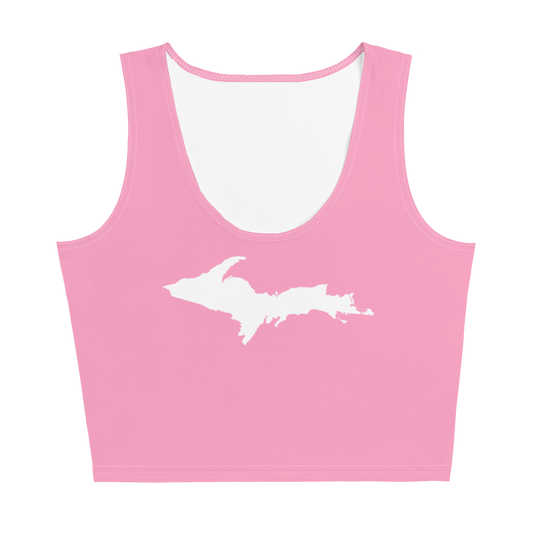 Michigan Upper Peninsula Crop Tank (w/ UP Outline) | '67 Caddie Pink