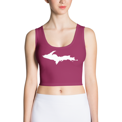 Michigan Upper Peninsula Crop Tank (w/ UP Outline) | Ruby Red