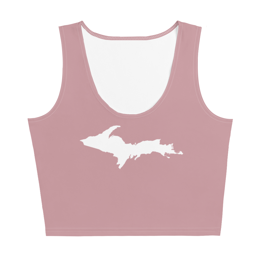 Michigan Upper Peninsula Crop Tank (w/ UP Outline) | Cherry Blossom Pink