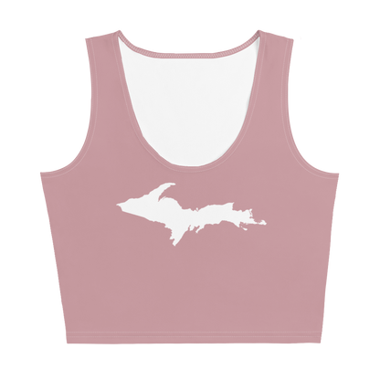 Michigan Upper Peninsula Crop Tank (w/ UP Outline) | Cherry Blossom Pink