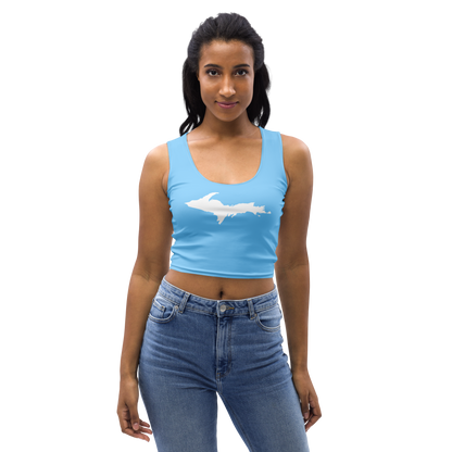 Michigan Upper Peninsula Crop Tank (w/ UP Outline) | DTW Blue