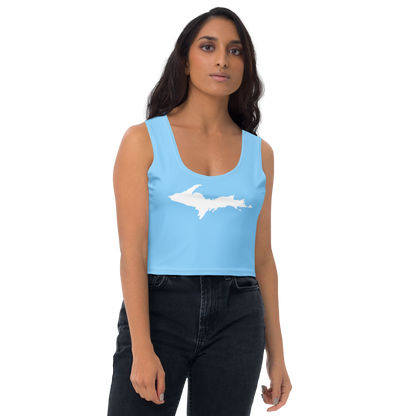 Michigan Upper Peninsula Crop Tank (w/ UP Outline) | DTW Blue