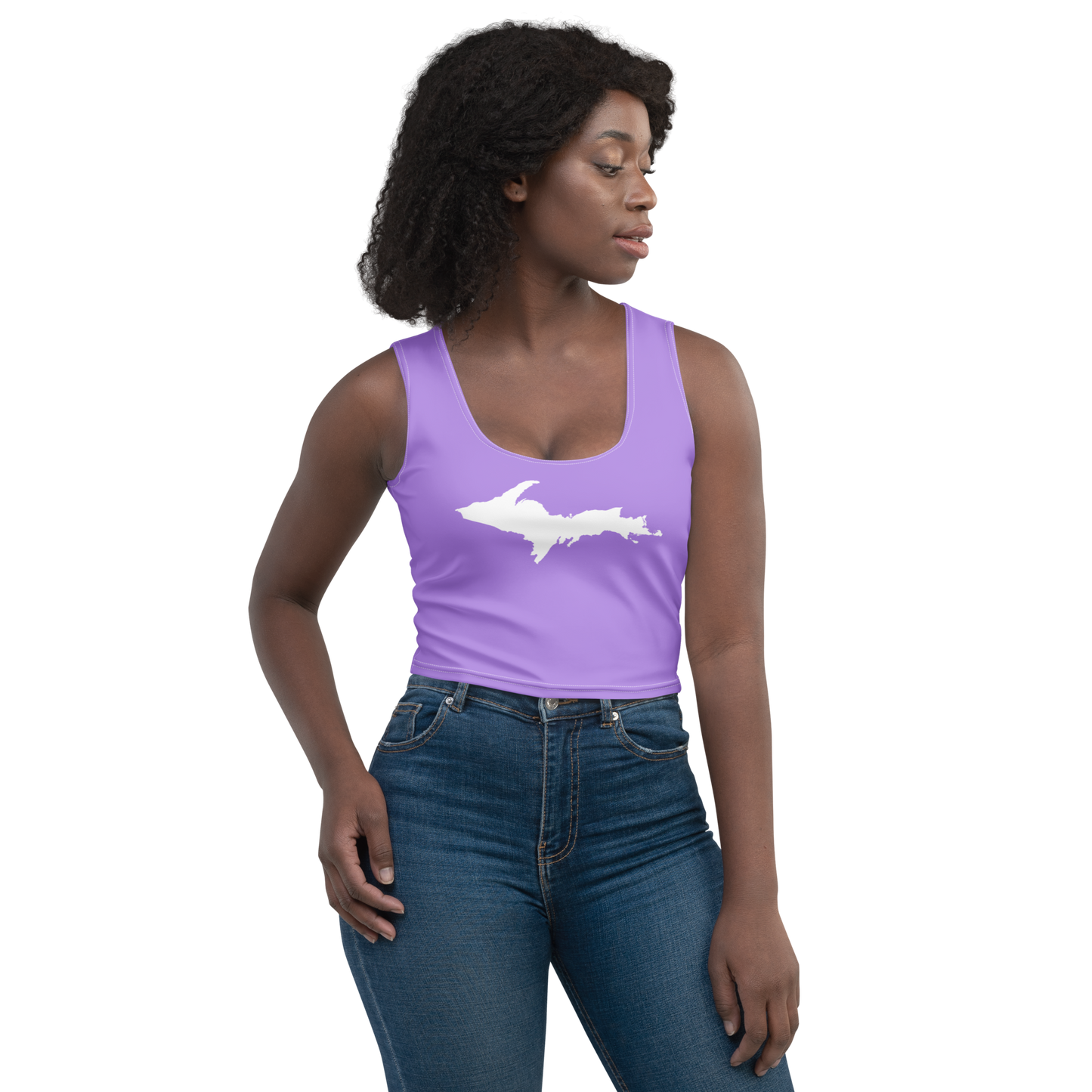 Michigan Upper Peninsula Crop Tank (w/ UP Outline) | Lavender