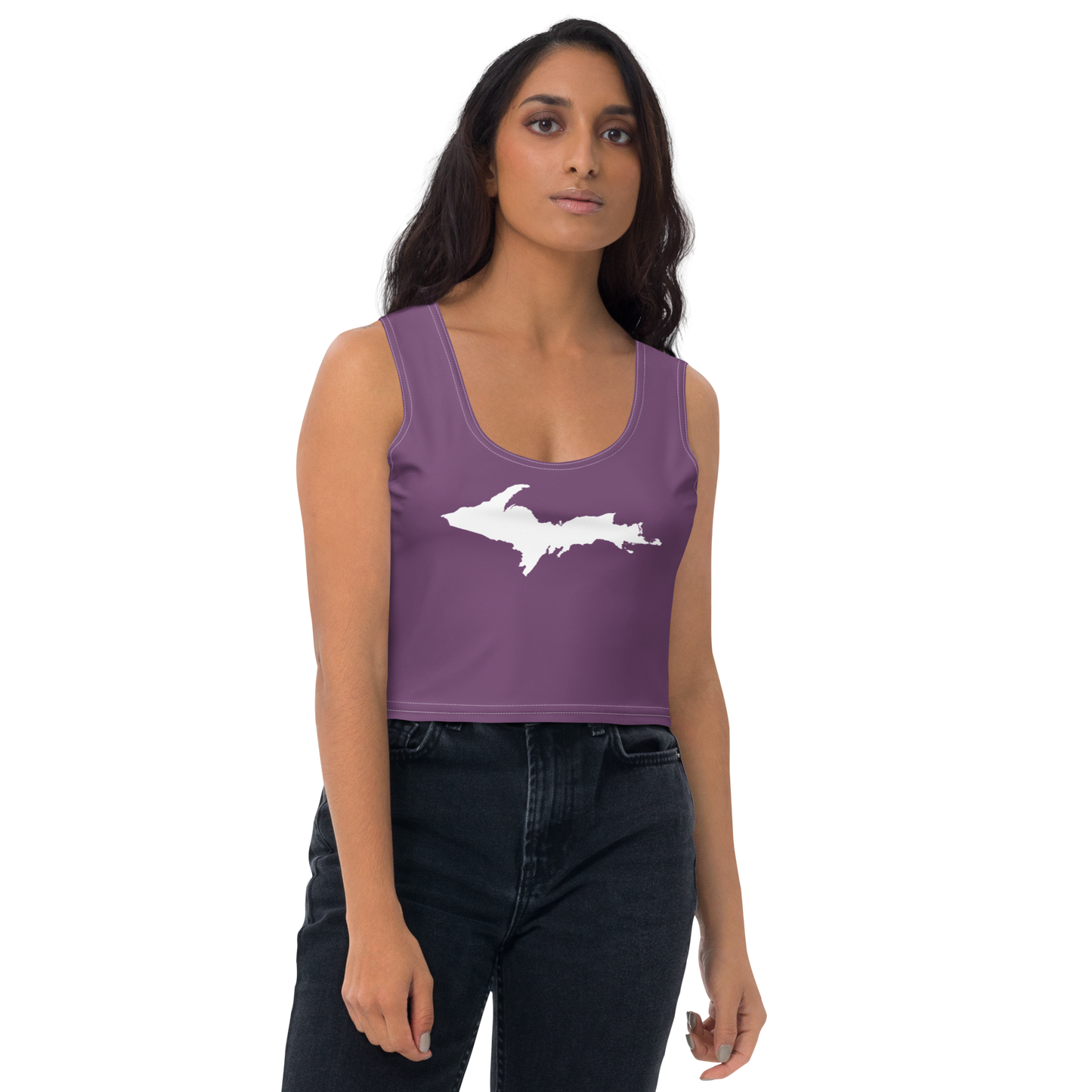 Michigan Upper Peninsula Crop Tank (w/ UP Outline) | Plum