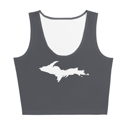 Michigan Upper Peninsula Crop Tank (w/ UP Outline) | Iron Ore Grey