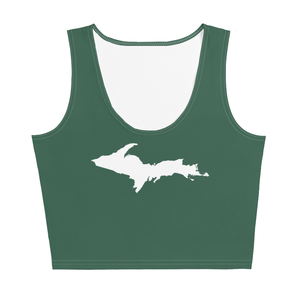 Michigan Upper Peninsula Crop Tank (w/ UP Outline) | Ginger Ale Green