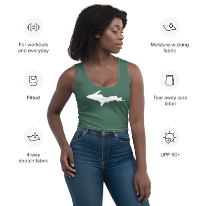 Michigan Upper Peninsula Crop Tank (w/ UP Outline) | Ginger Ale Green