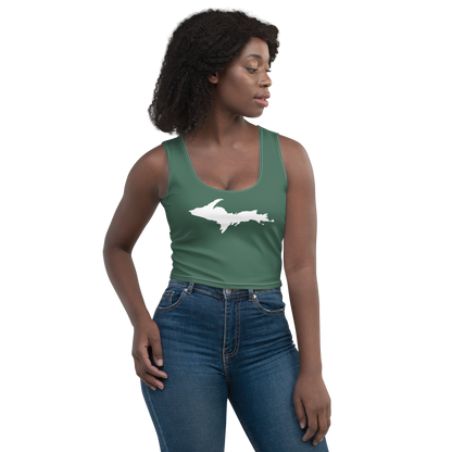 Michigan Upper Peninsula Crop Tank (w/ UP Outline) | Ginger Ale Green