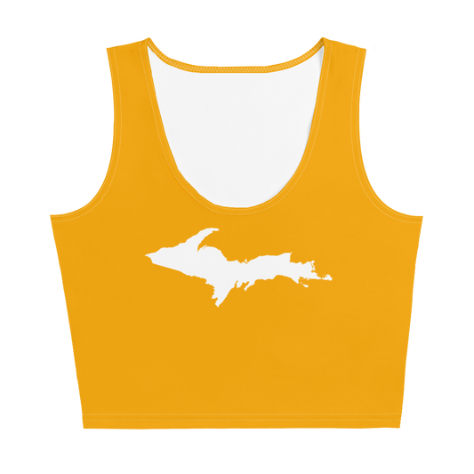 Michigan Upper Peninsula Crop Tank (w/ UP Outline) | Birch Leaf Orange