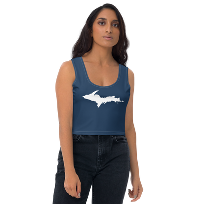 Michigan Upper Peninsula Crop Tank (w/ UP Outline) | Navy