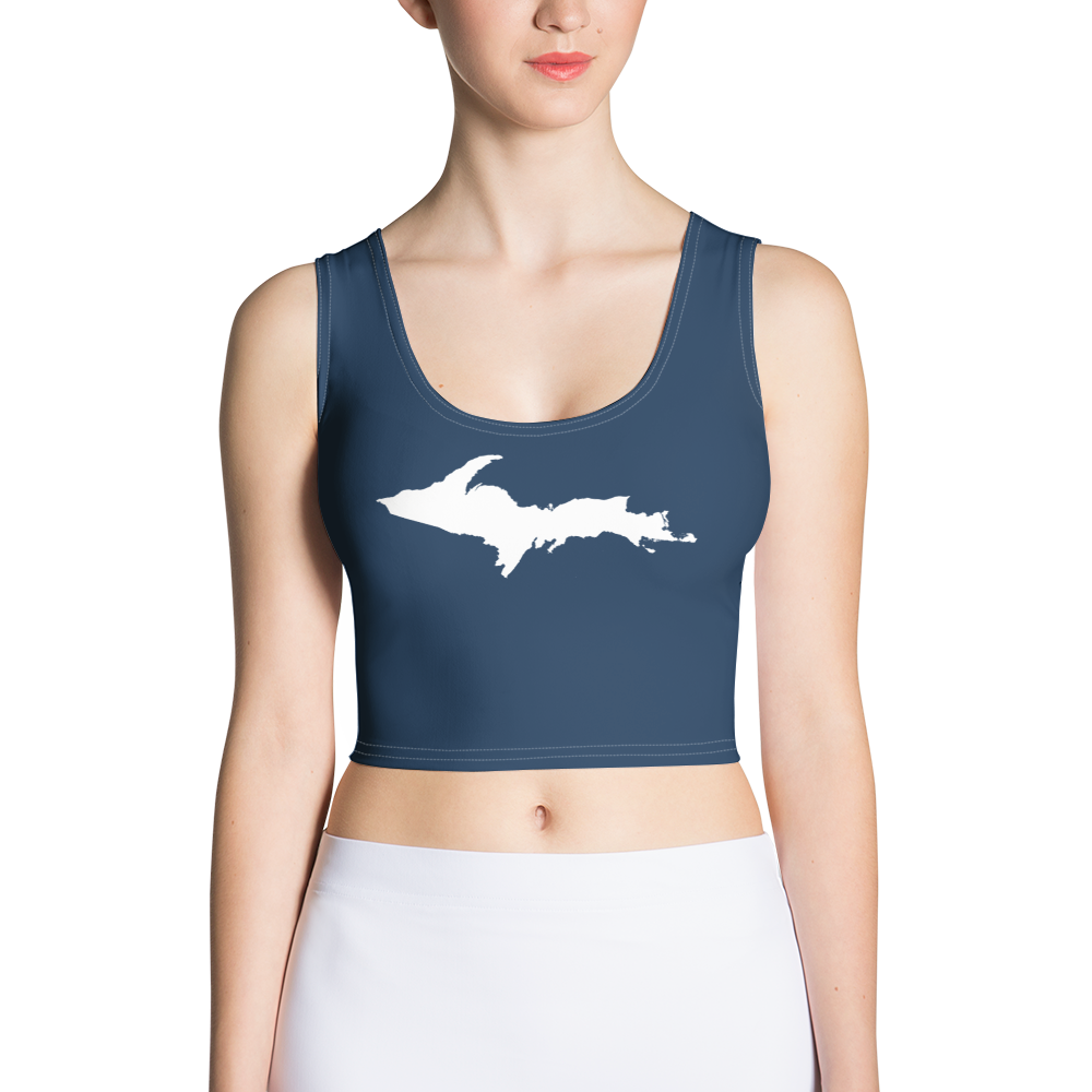 Michigan Upper Peninsula Crop Tank (w/ UP Outline) | Navy