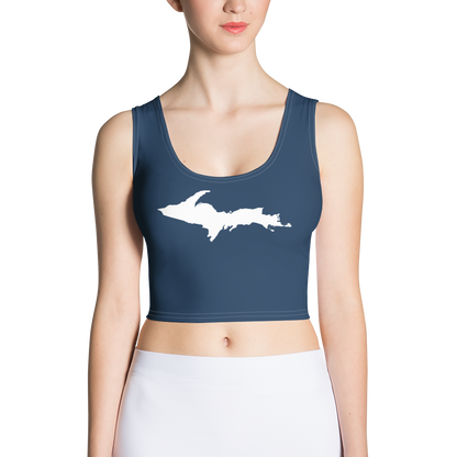 Michigan Upper Peninsula Crop Tank (w/ UP Outline) | Navy