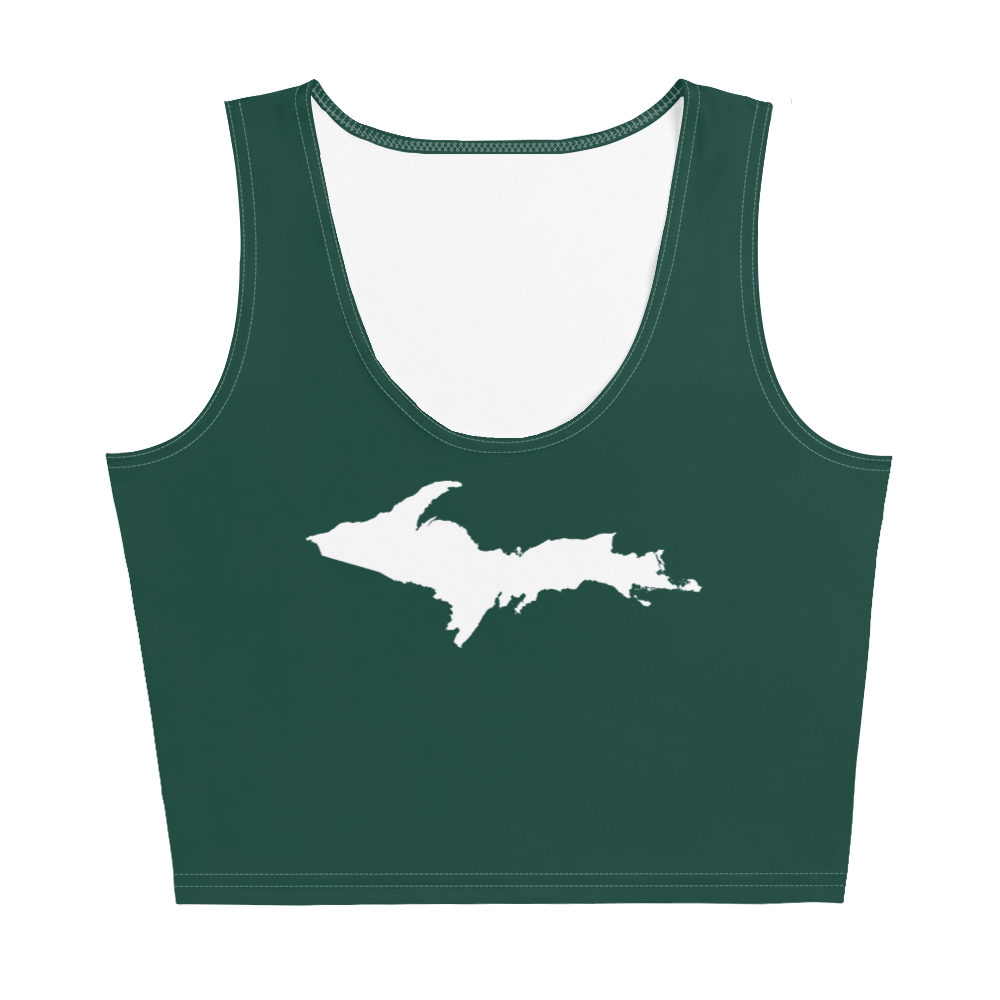 Michigan Upper Peninsula Crop Tank (w/ UP Outline) | Laconic Green