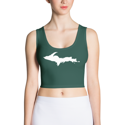 Michigan Upper Peninsula Crop Tank (w/ UP Outline) | Laconic Green