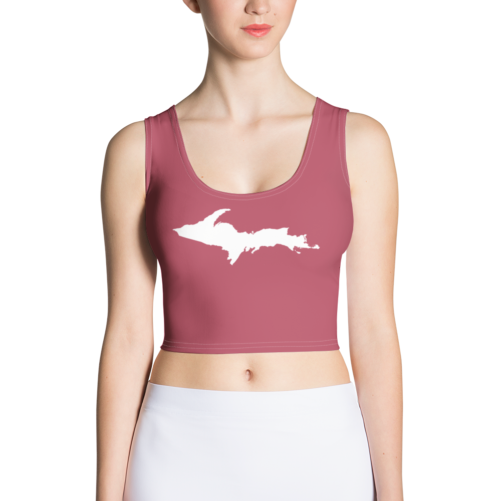 Michigan Upper Peninsula Crop Tank (w/ UP Outline) | Popstar Pink