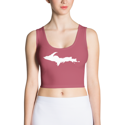 Michigan Upper Peninsula Crop Tank (w/ UP Outline) | Popstar Pink