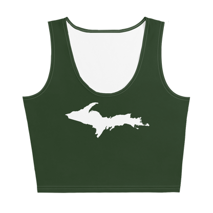 Michigan Upper Peninsula Crop Tank (w/ UP Outline) | Military Green