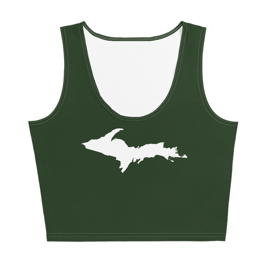 Michigan Upper Peninsula Crop Tank (w/ UP Outline) | Military Green