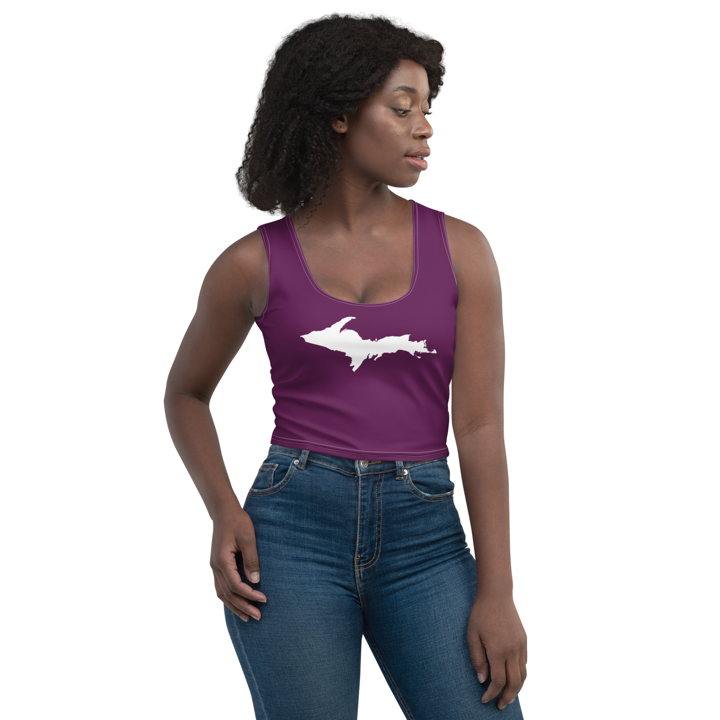 Michigan Upper Peninsula Crop Tank (w/ UP Outline) | Tyrian Purple