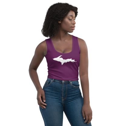 Michigan Upper Peninsula Crop Tank (w/ UP Outline) | Tyrian Purple