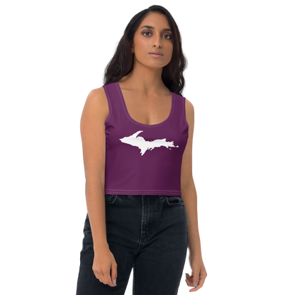 Michigan Upper Peninsula Crop Tank (w/ UP Outline) | Tyrian Purple