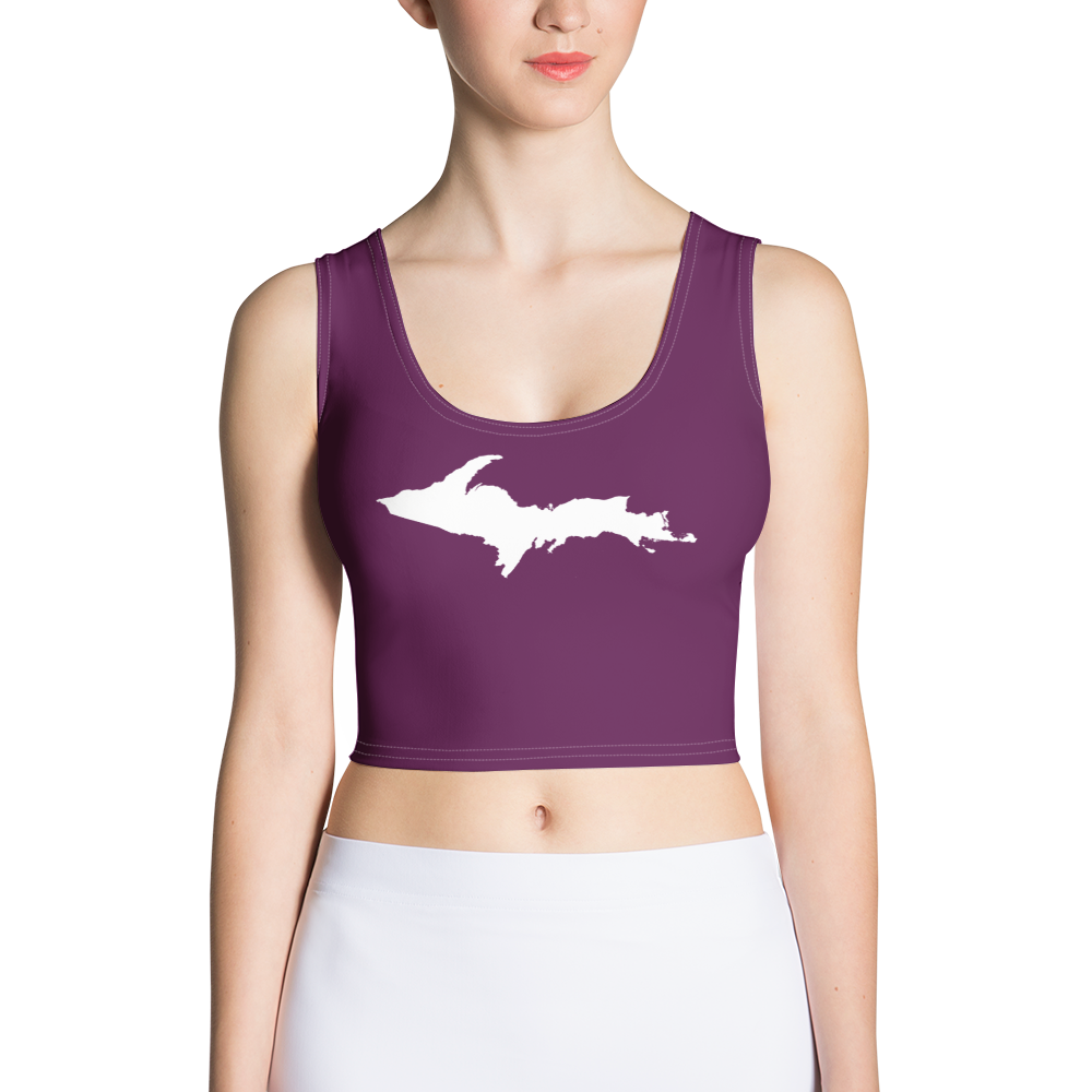 Michigan Upper Peninsula Crop Tank (w/ UP Outline) | Tyrian Purple