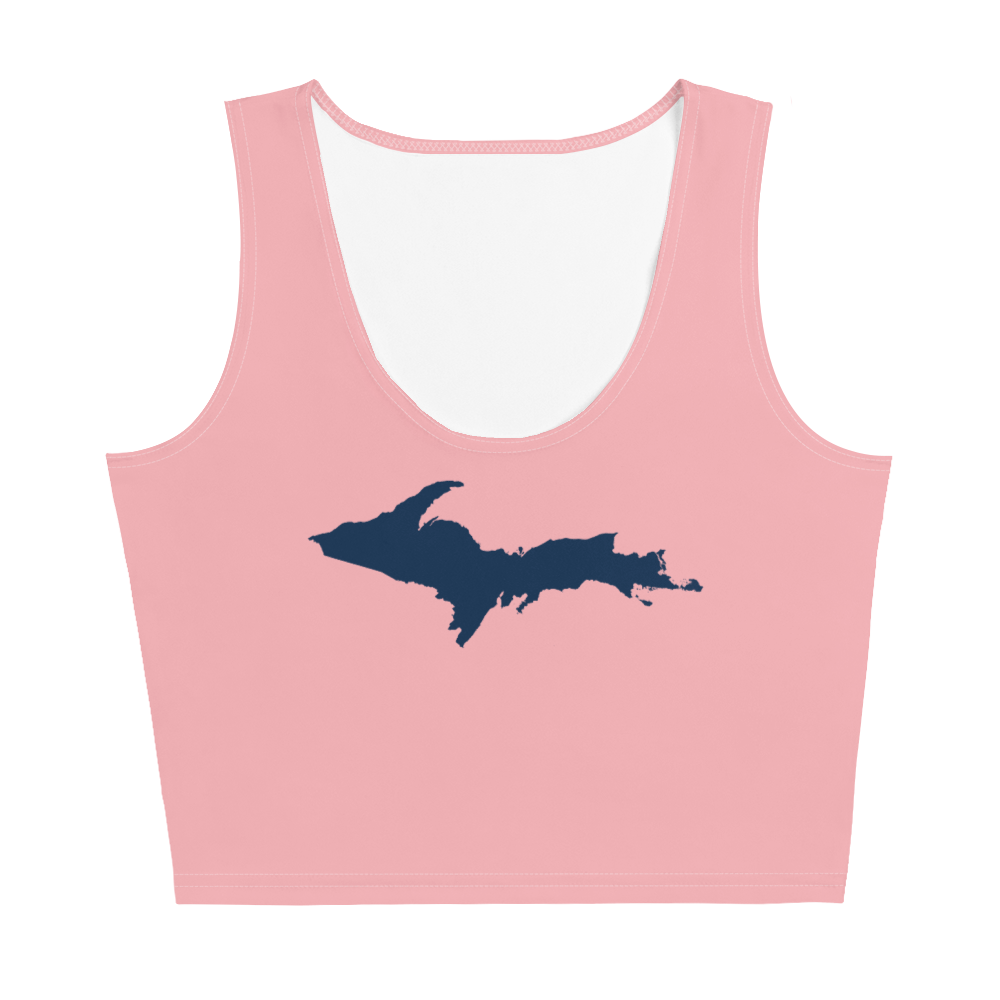 Michigan Upper Peninsula Crop Tank (w/ UP Outline) | Strawberry Pink