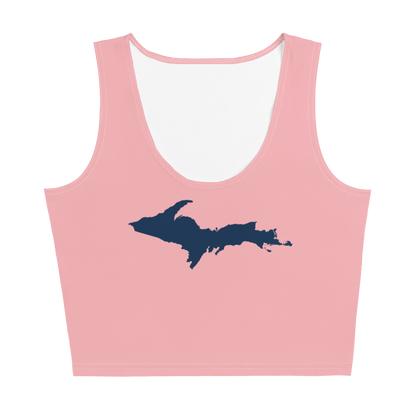 Michigan Upper Peninsula Crop Tank (w/ UP Outline) | Strawberry Pink