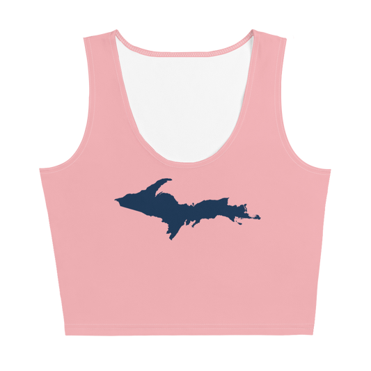 Michigan Upper Peninsula Crop Tank (w/ UP Outline) | Strawberry Pink