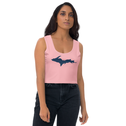 Michigan Upper Peninsula Crop Tank (w/ UP Outline) | Strawberry Pink