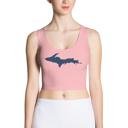 Michigan Upper Peninsula Crop Tank (w/ UP Outline) | Strawberry Pink