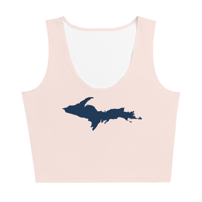 Michigan Upper Peninsula Crop Tank (w/ UP Outline) | Champagne Pink