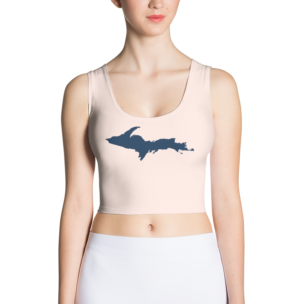 Michigan Upper Peninsula Crop Tank (w/ UP Outline) | Champagne Pink