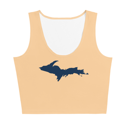 Michigan Upper Peninsula Crop Tank (w/ UP Outline) | Pale Apricot