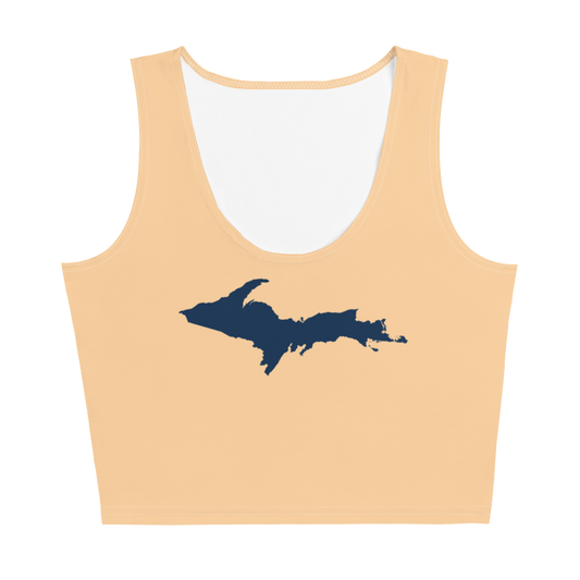 Michigan Upper Peninsula Crop Tank (w/ UP Outline) | Pale Apricot