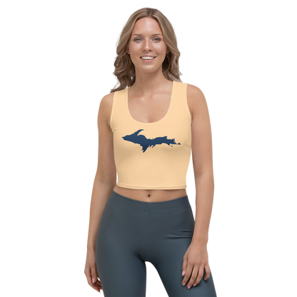 Michigan Upper Peninsula Crop Tank (w/ UP Outline) | Pale Apricot