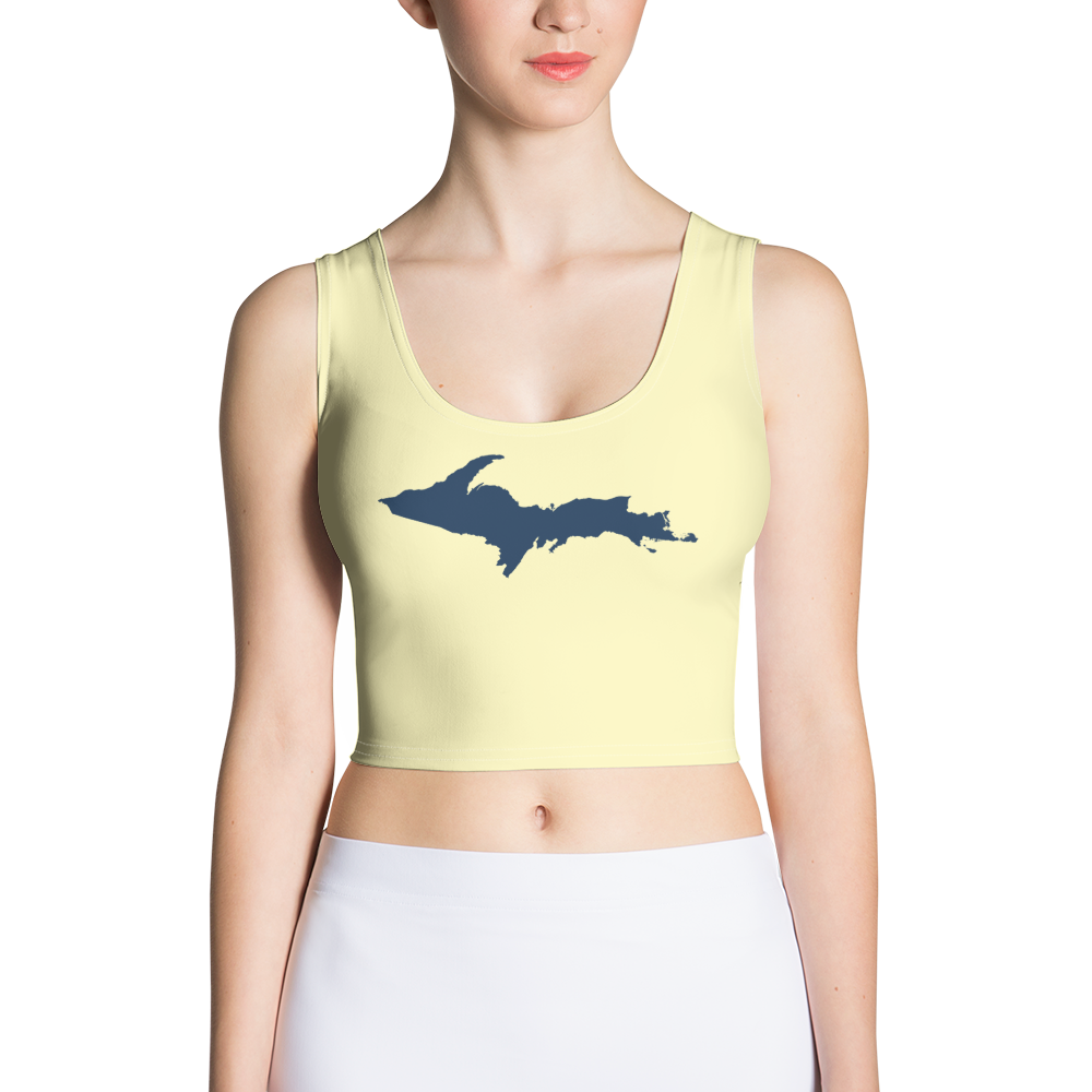 Michigan Upper Peninsula Crop Tank (w/ UP Outline) | Canary Yellow