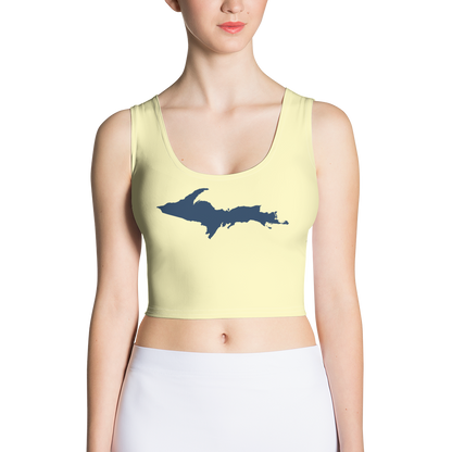 Michigan Upper Peninsula Crop Tank (w/ UP Outline) | Canary Yellow