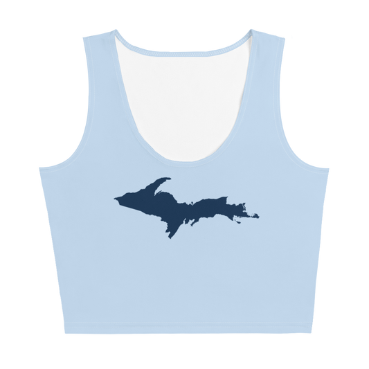 Michigan Upper Peninsula Crop Tank (w/ UP Outline) | Light Blue