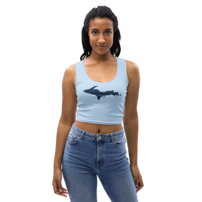 Michigan Upper Peninsula Crop Tank (w/ UP Outline) | Light Blue